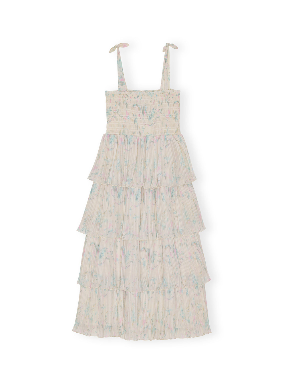 GANNI_Pleated_Georgette_Strap_Smock_Dress-White