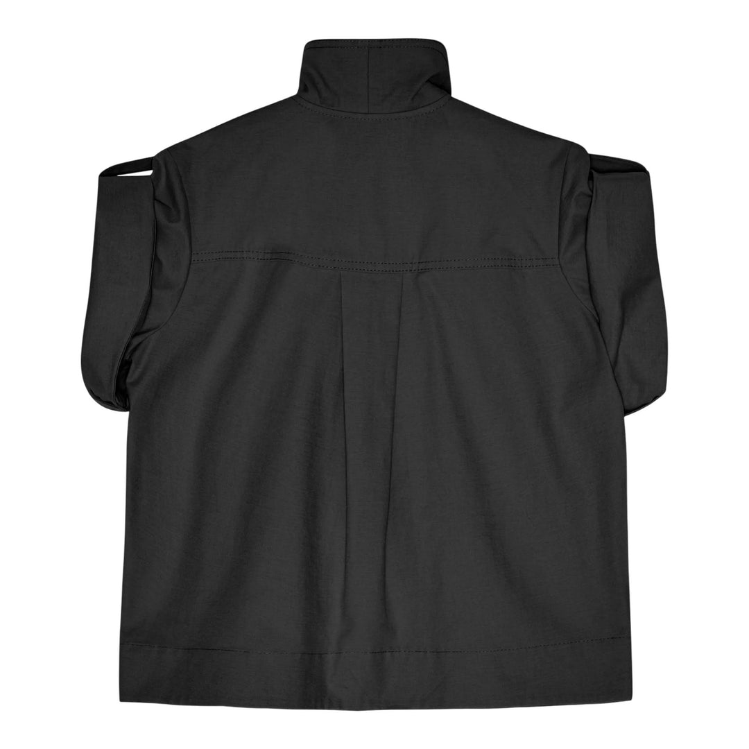 Club21 - GANNI - Stretch Cotton Cowl Neck Blouse - BLOUSES - Black