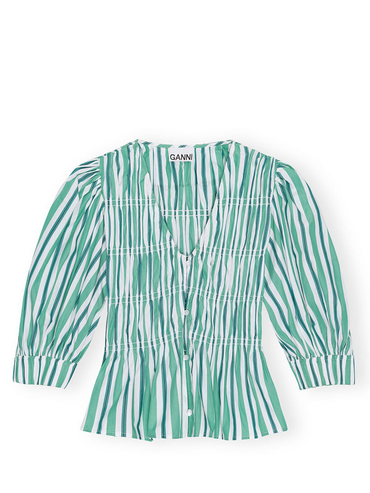 GANNI_StripeCottonV-NeckFittedTop_Stripes