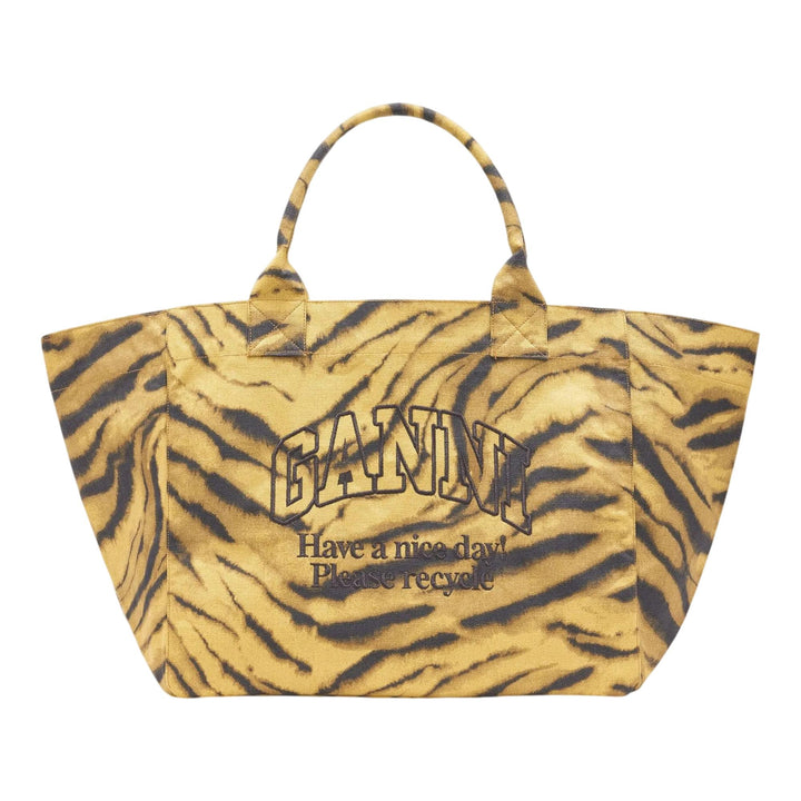 Club21 - GANNI - Zebra Print XXL Tote - TOTES - Khaki