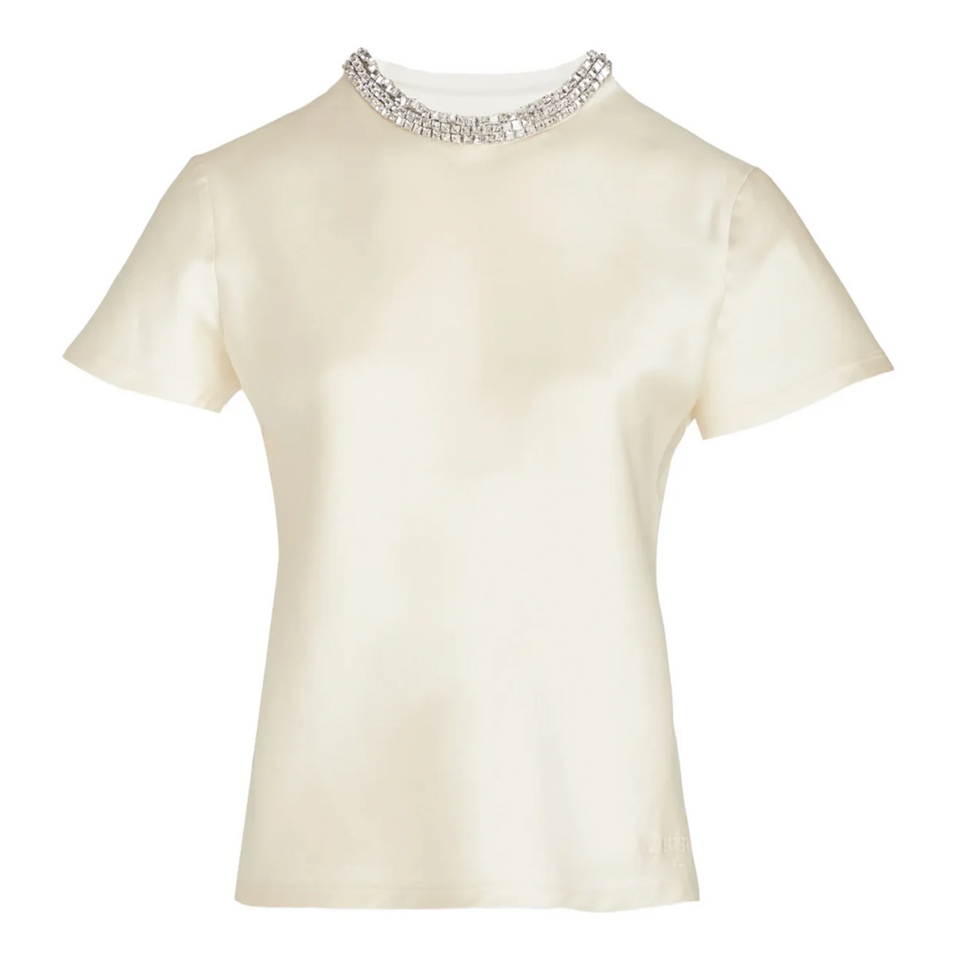 Diamante Embellished Neck T-Shirt