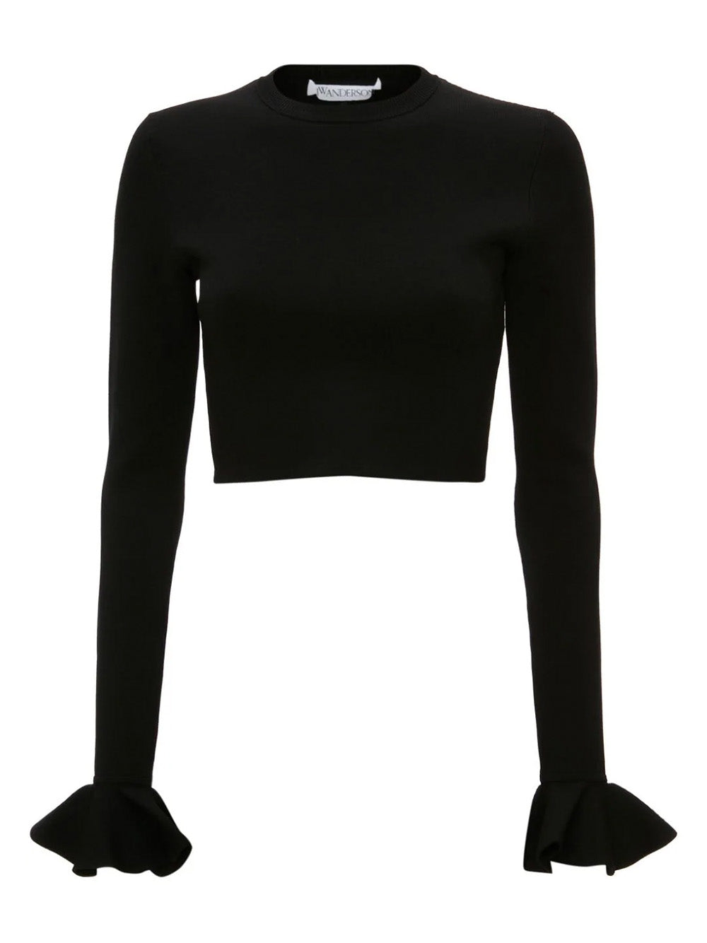     JW-Anderson-Cropped-Ruffled-Sleeve-Jumper-Black-1