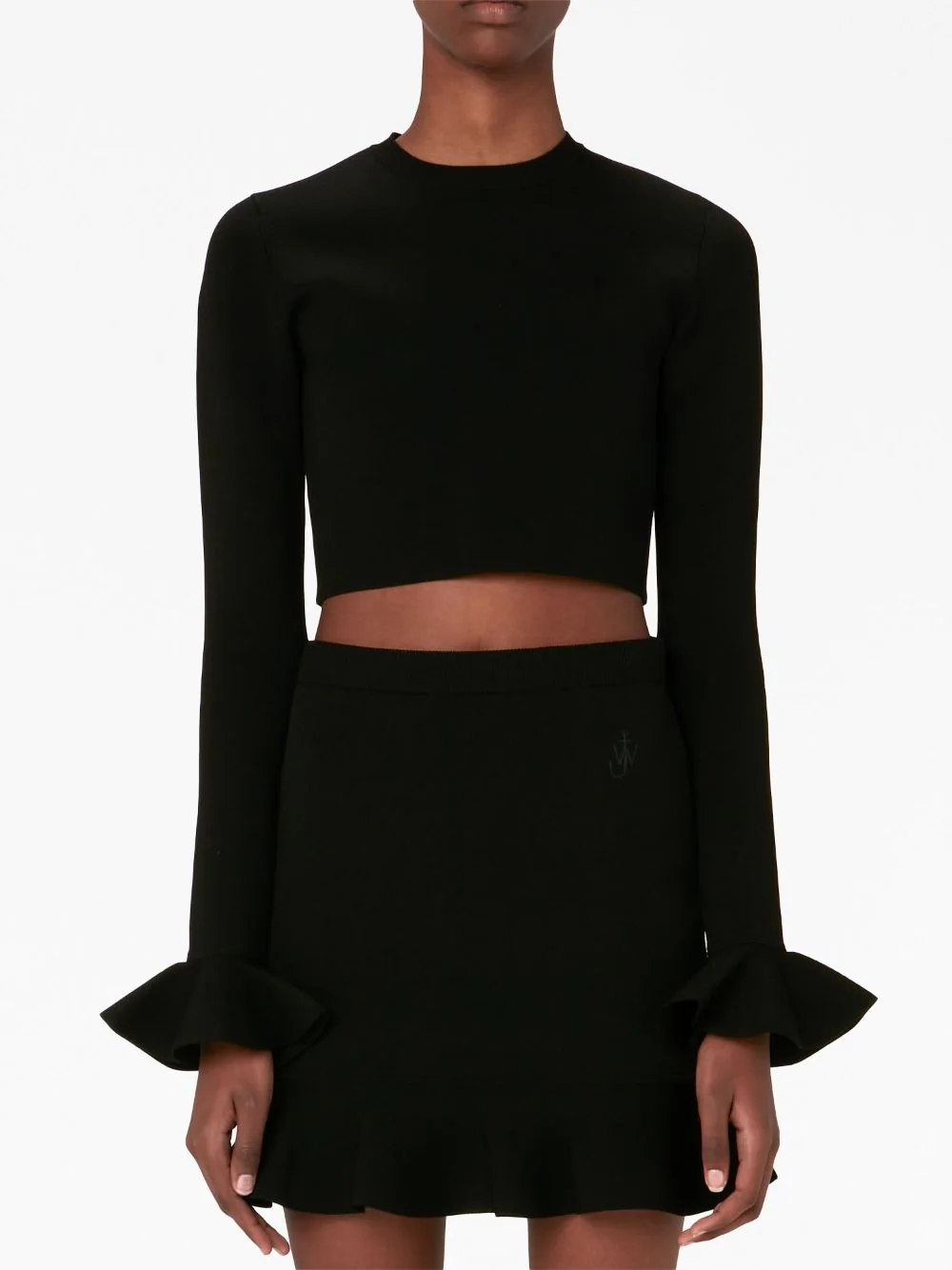 JW-Anderson-Cropped-Ruffled-Sleeve-Jumper-Black-3