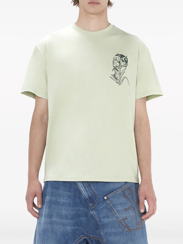 JW-Anderson-Pol-Anglada-Face-Embroidery-T-Shirt-Green-3