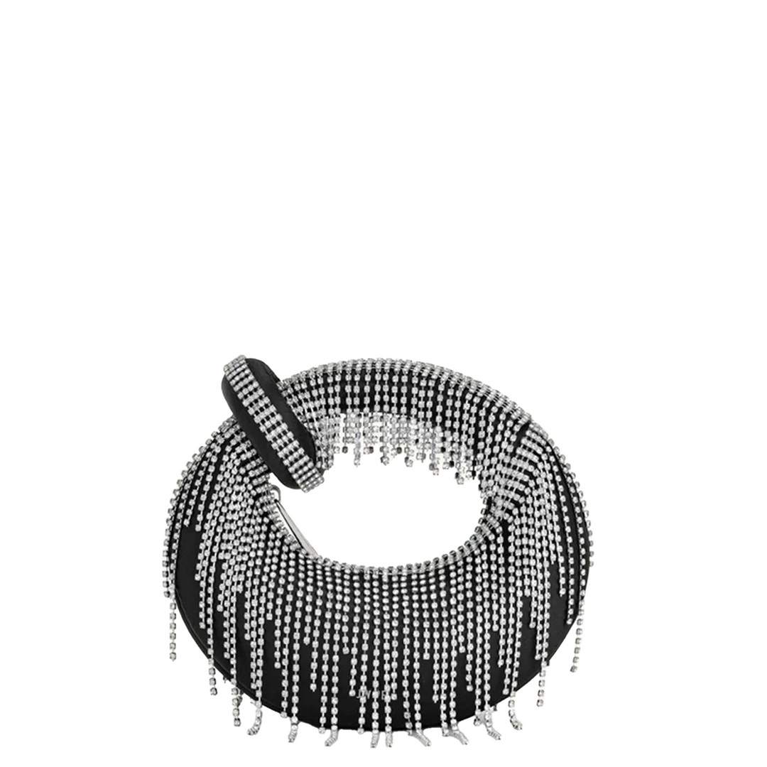 Abacus Satin Artificial Crystal Mini Top Handle Bag