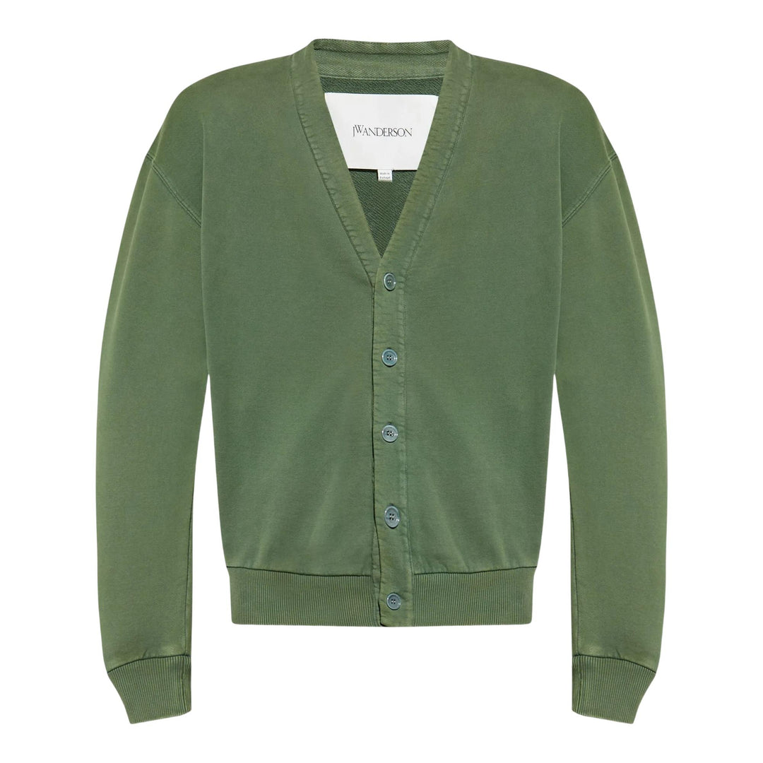 Club21 - JW Anderson - Garment Dye V Neck Cardigan - CARDIGANS - Green