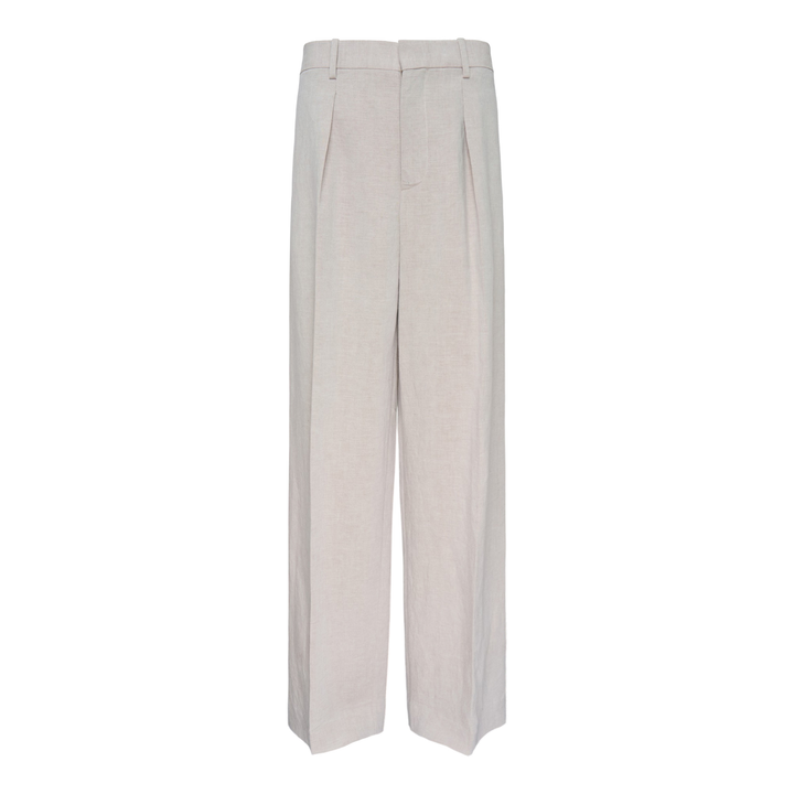 Single Pleat Linen Trousers