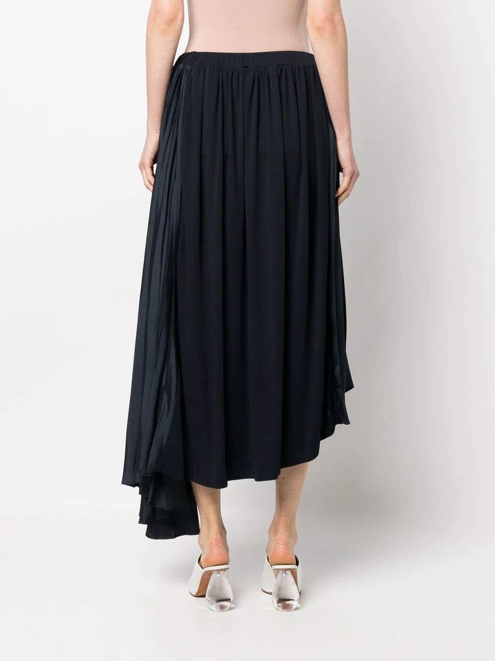 Jil Sander Asymm Crepe Fluid Skirt Navy 4