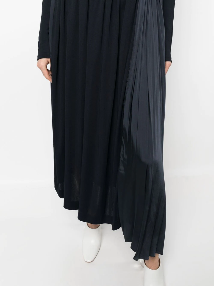 Jil Sander Asymm Crepe Fluid Skirt Navy 5