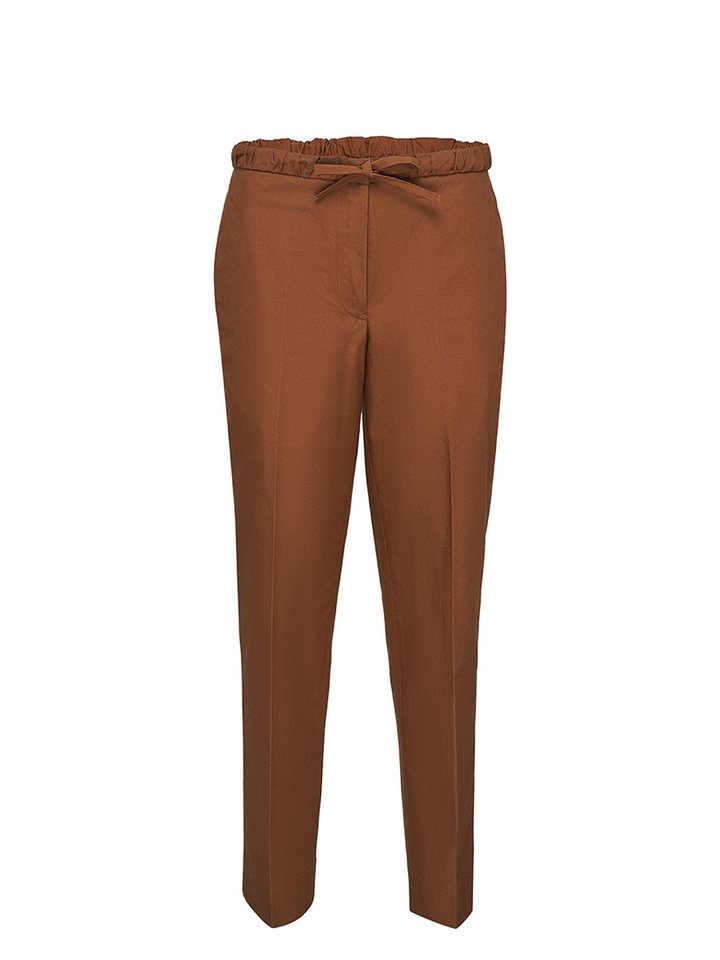 Jil Sander Cropped Pant With Drawstring Brown 1