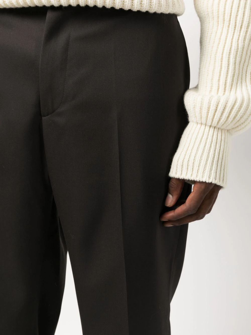 Jil-Sander-Fine-Wool-Tailoring-Gabardine-Pants-Brown-5