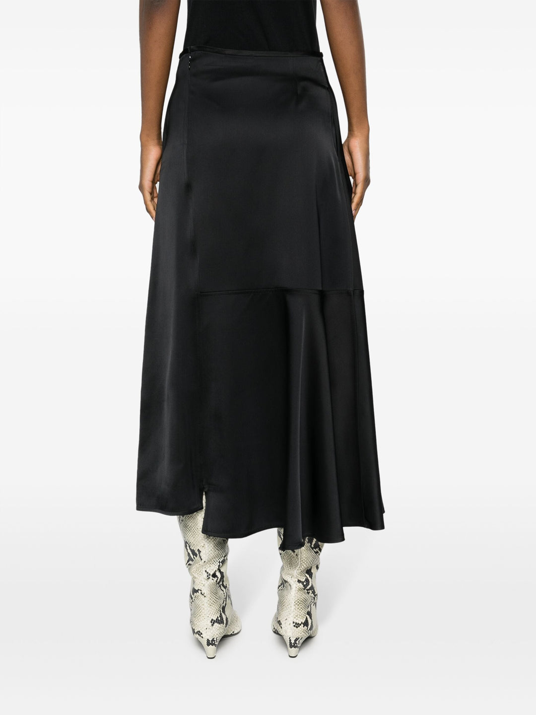 Jil-Sander-Heavy-Viscose-Silk-Twill-Skirt-Black-4