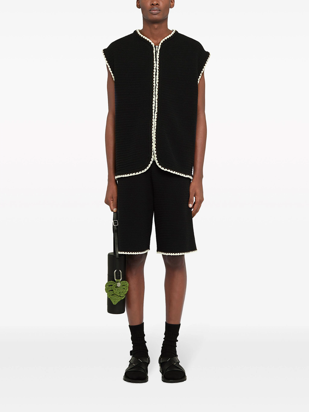 Jil-Sander-Rick-Rack-Stitch-With-Contrast-Shorts-Black-2