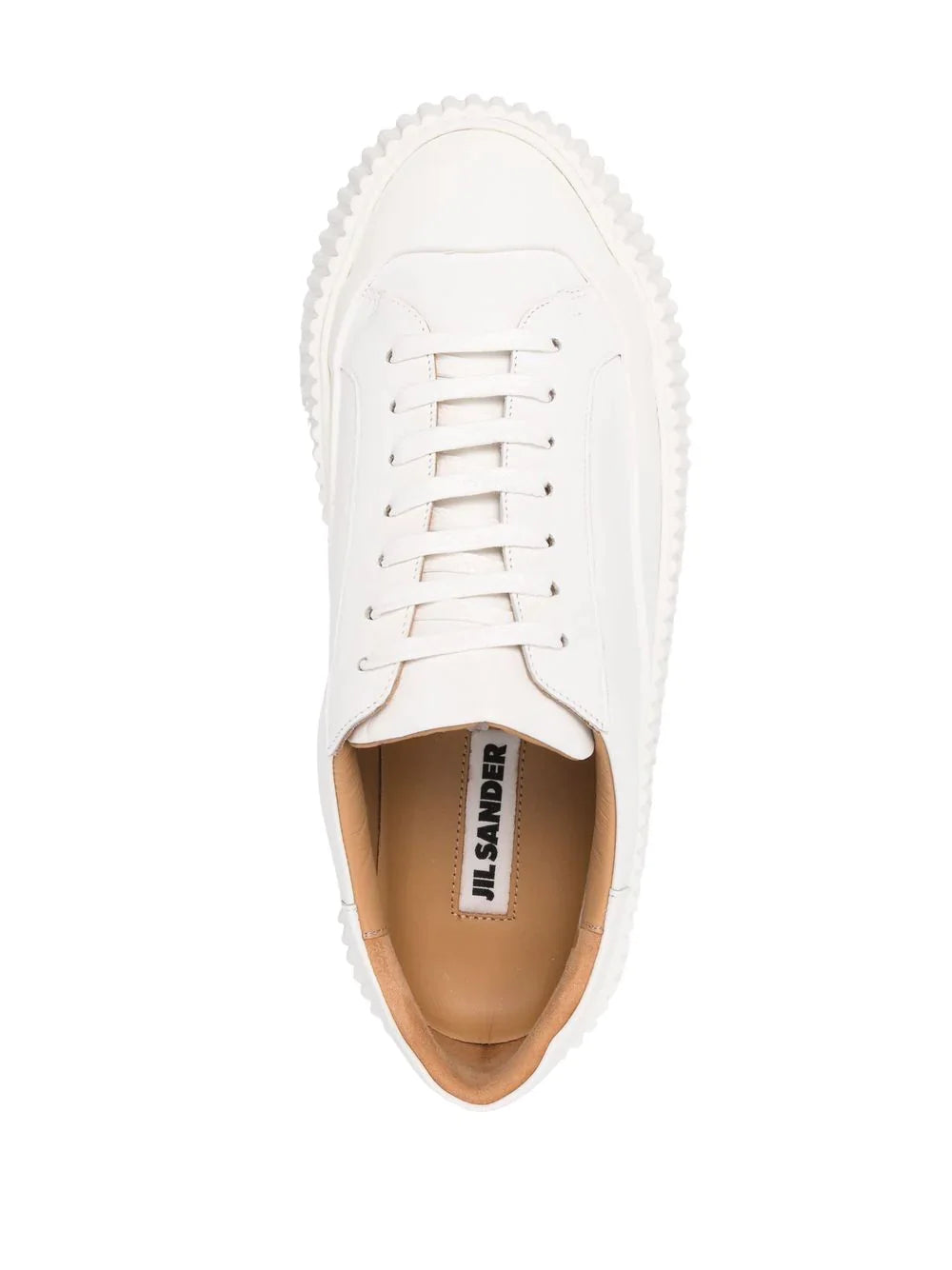 Jil Sander Vit Agnellato Sneakers White 4