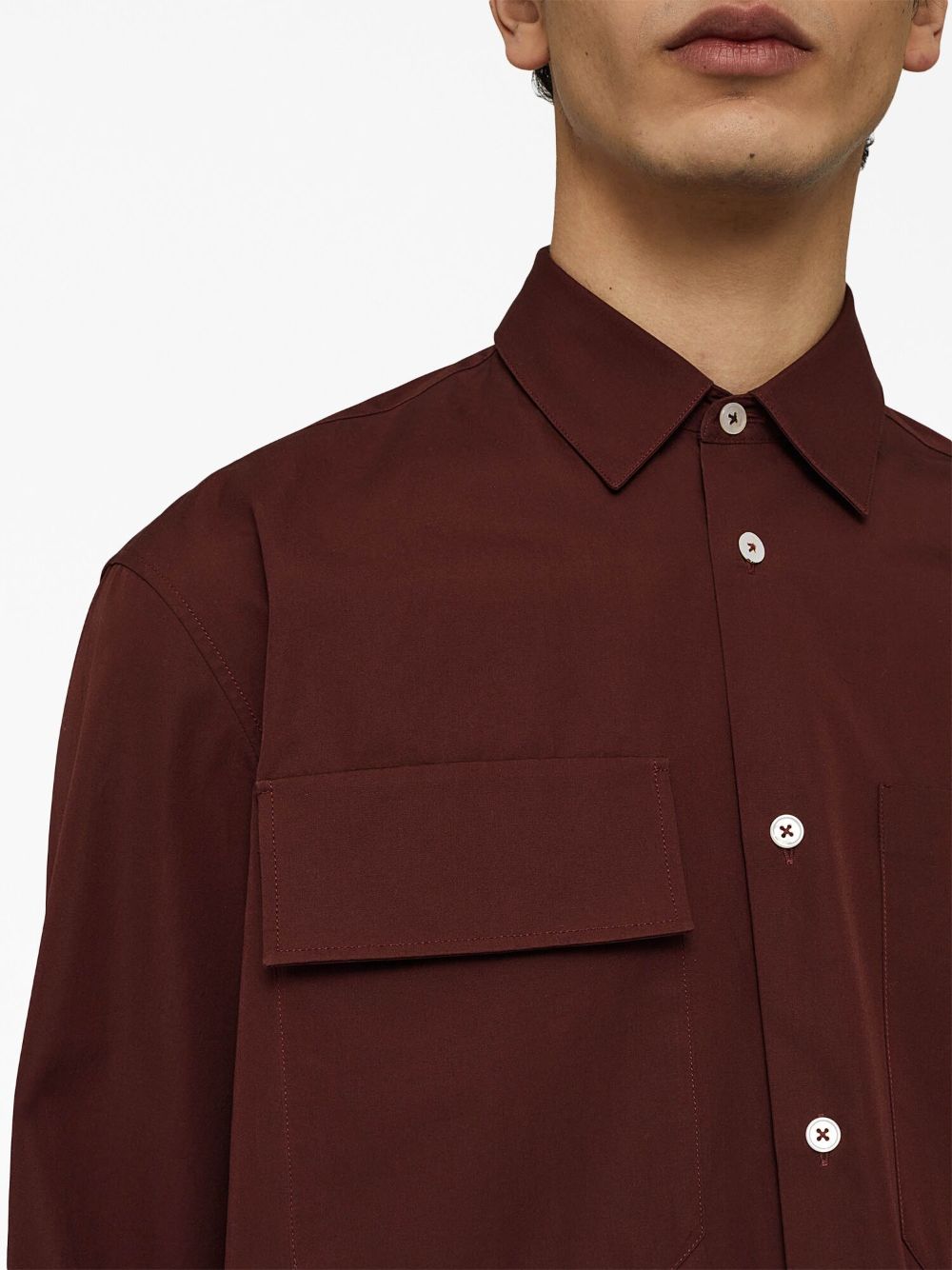 JilSander-Straight-Relaxed-Fit-Pointed-Shirt-Brown-5