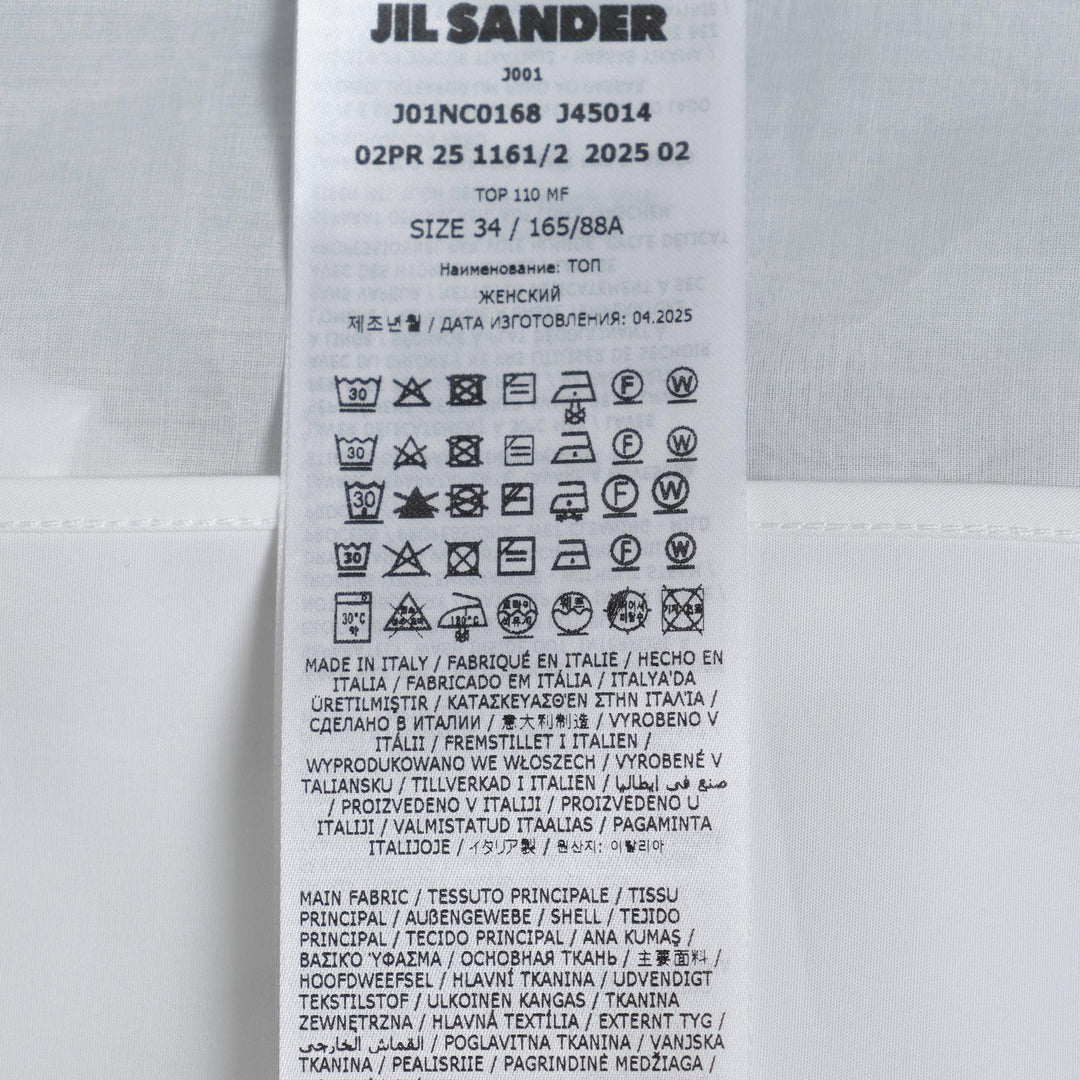 Club21 - Jil Sander - Cotton Organdy Top - WOVEN TOPS - White