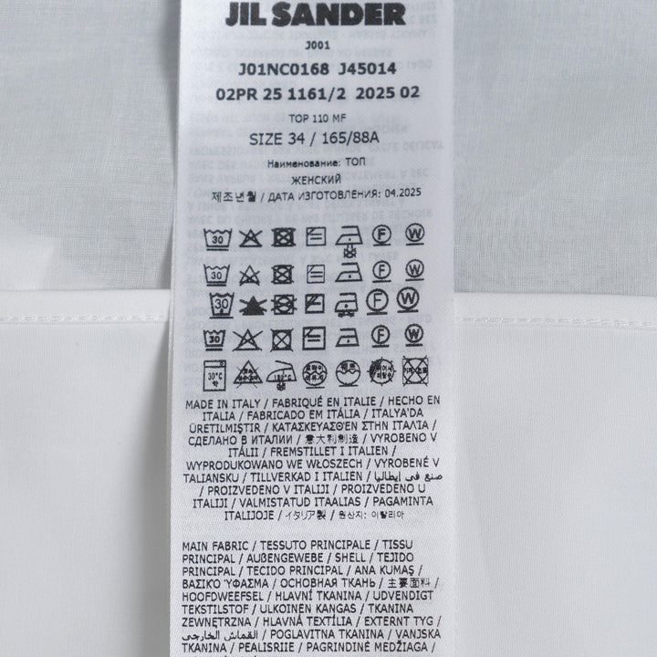 Club21 - Jil Sander - Cotton Organdy Top - WOVEN TOPS - White