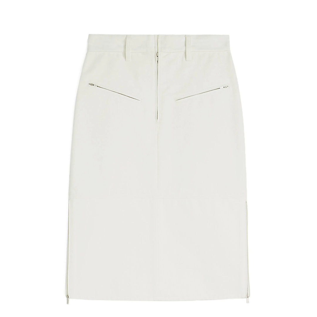 Diagonal Cotton Denim Skirt