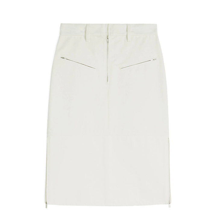 Diagonal Cotton Denim Skirt