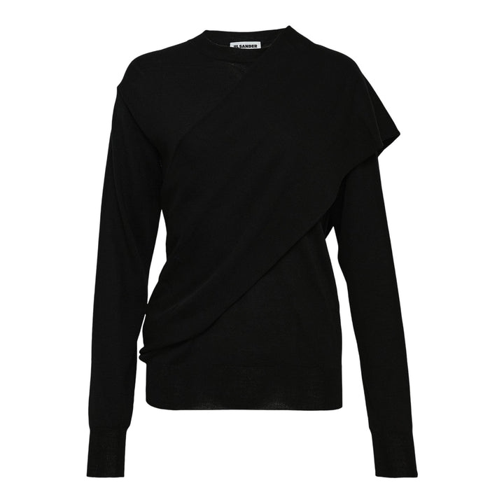 Club21 - Jil Sander - Draped Panel Jumper - KNIT TOPS - Black