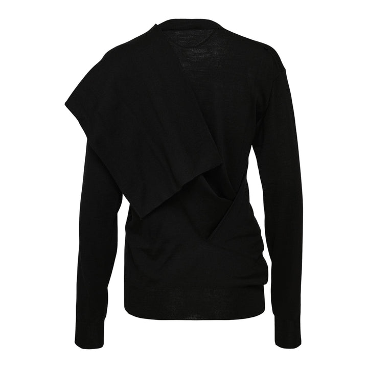 Club21 - Jil Sander - Draped Panel Jumper - KNIT TOPS - Black