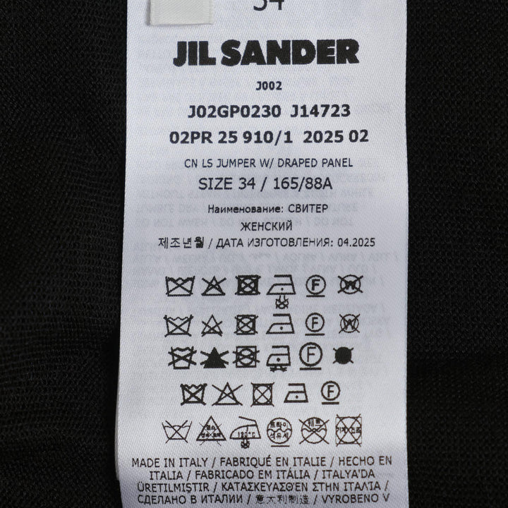 Club21 - Jil Sander - Draped Panel Jumper - KNIT TOPS - Black