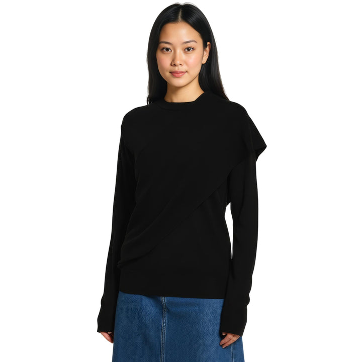 Club21 - Jil Sander - Draped Panel Jumper - KNIT TOPS - Black
