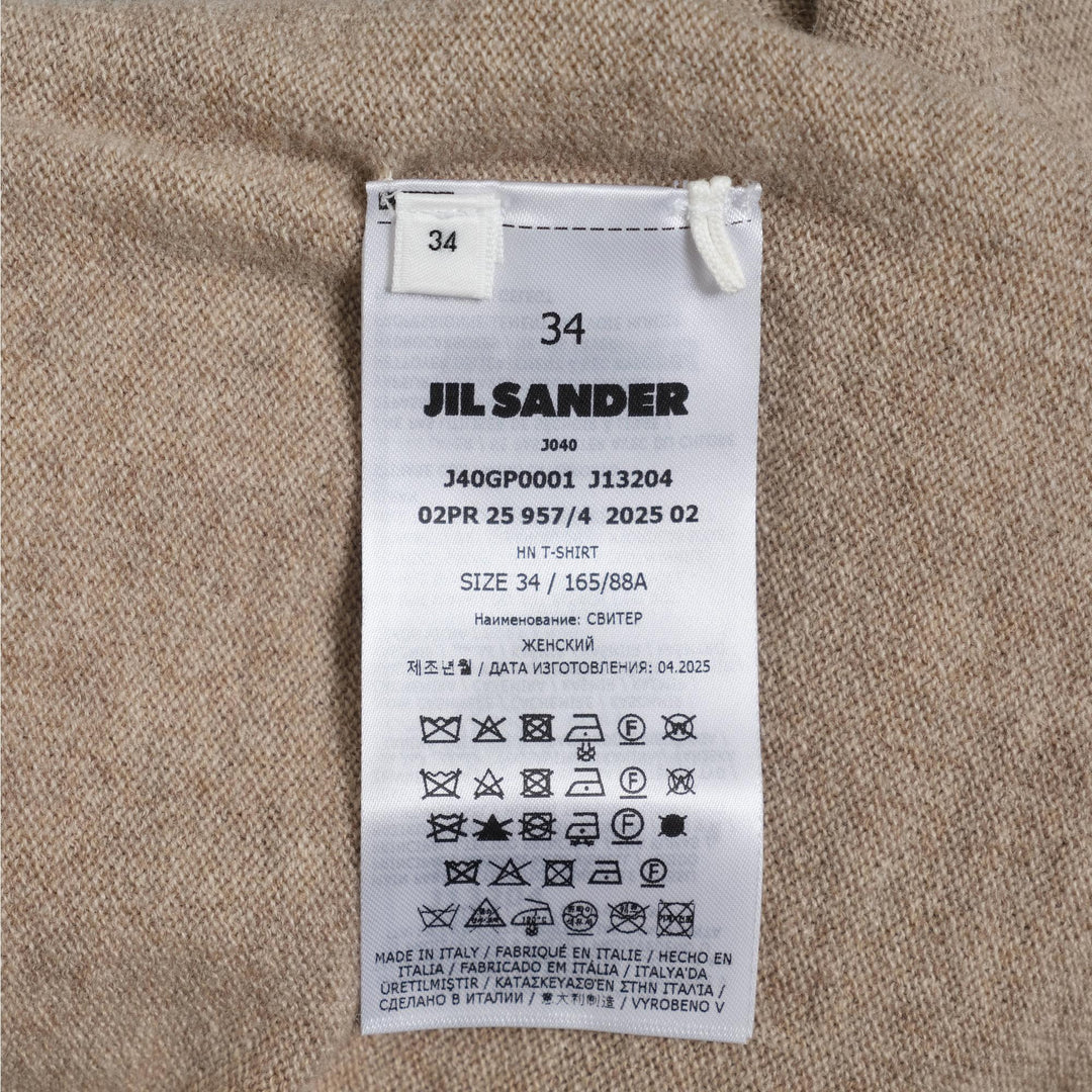 Club21 - Jil Sander - Superfine Eco Cashmere T-Shirt - KNIT TOPS - Khaki