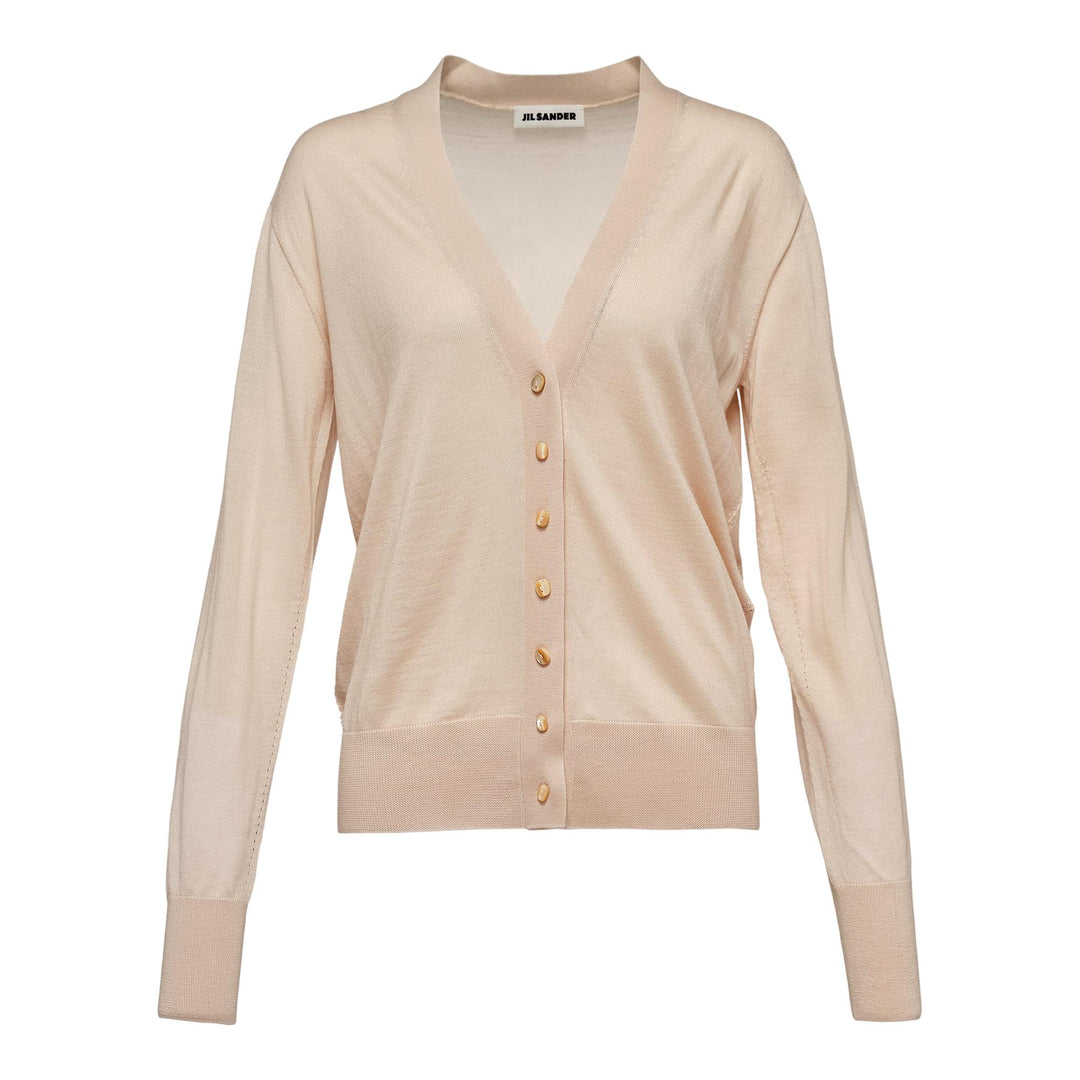 Club21 - Jil Sander - Superfine Merino Cashmere Silk Cardigan - CARDIGANS - Nude