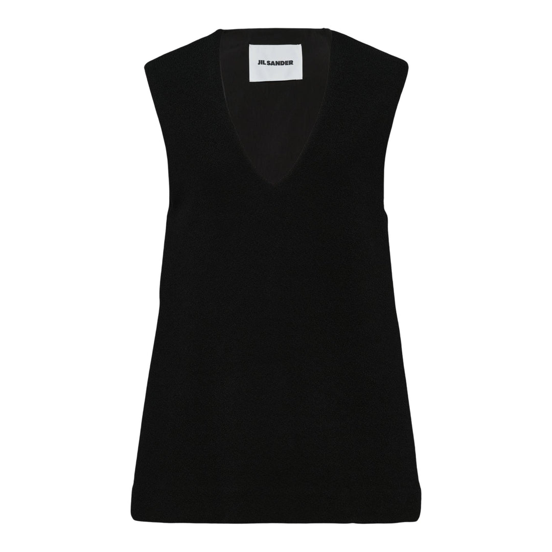 Club21 - Jil Sander - V-Neck Sleeveless Top - WOVEN TOPS - Black