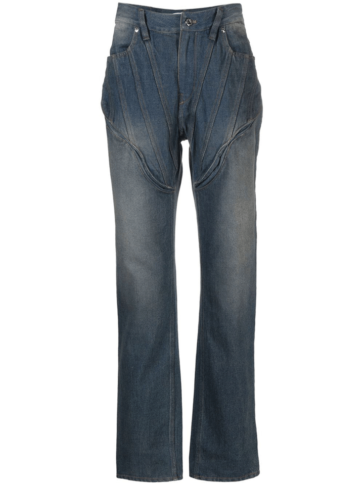 Juntae-Kim-Washed-Corset-Denim-Trousers-Dark-Blue-1