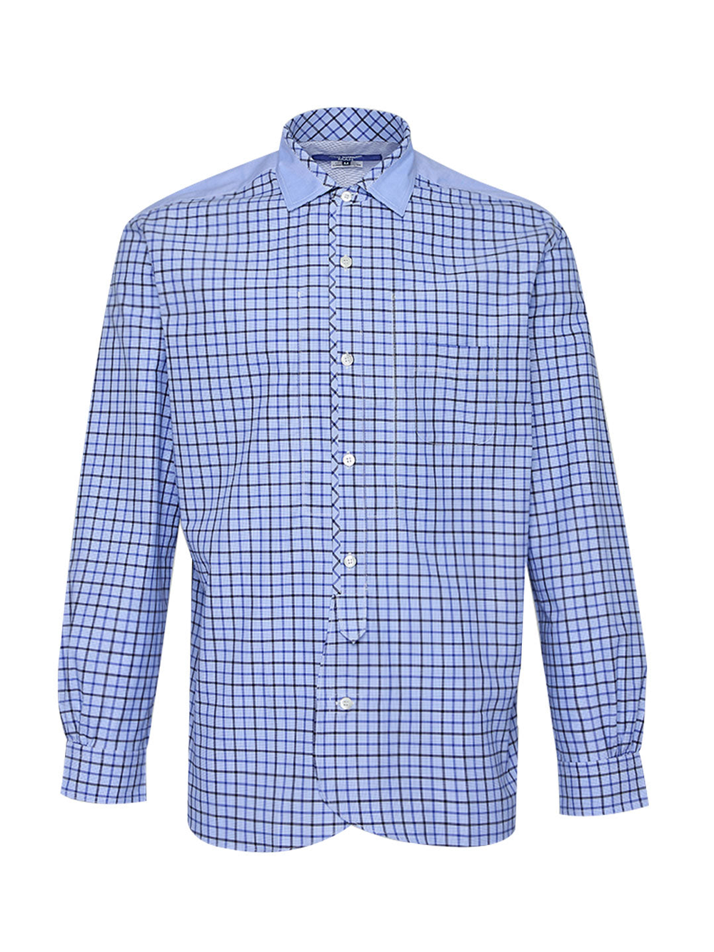 Junya_Watanabe_Cotton_Check_Dobby_Shirt_Blue