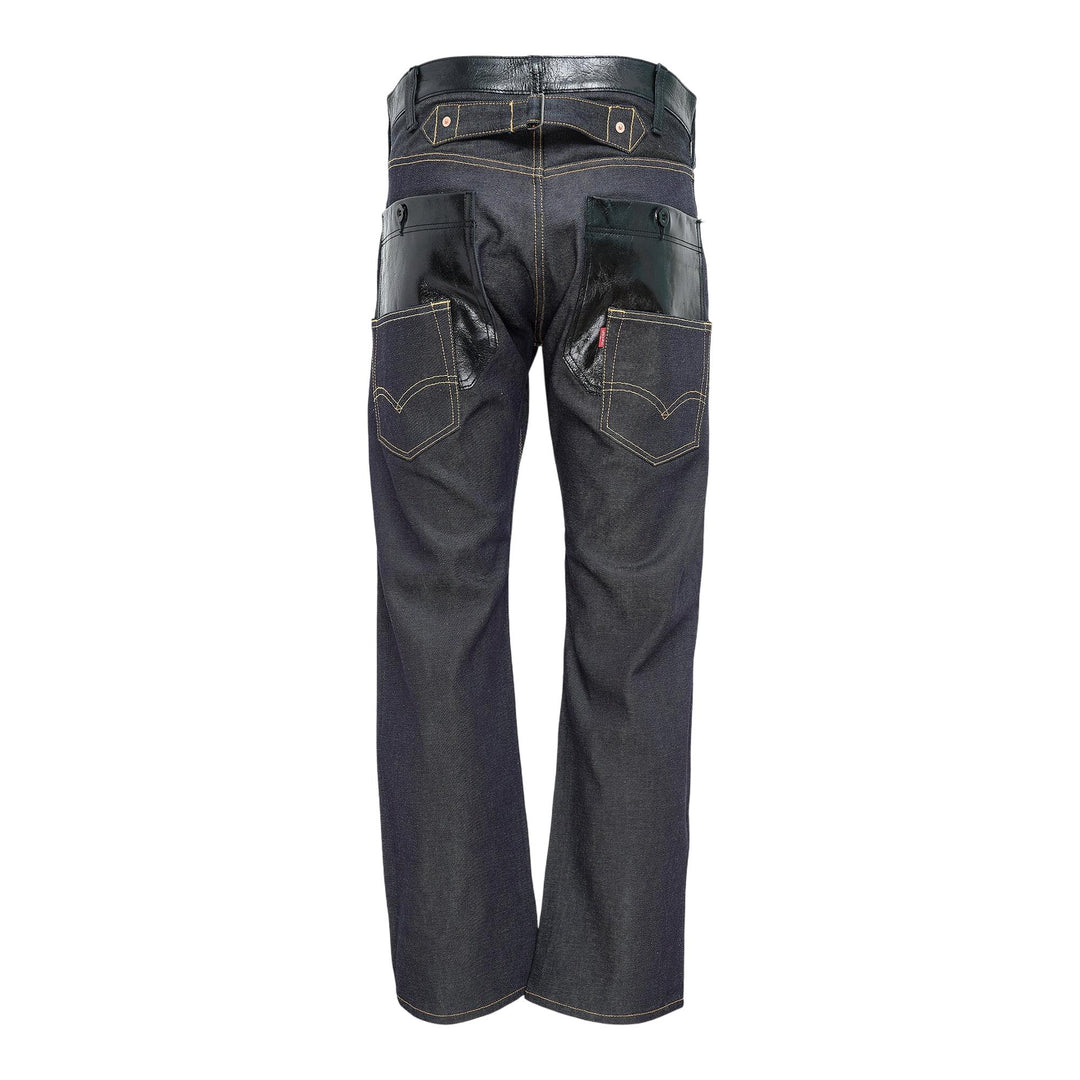 Club21 - Junya Watanabe - Cotton Denim Leather Levi'S Jeans - JEANS - Black