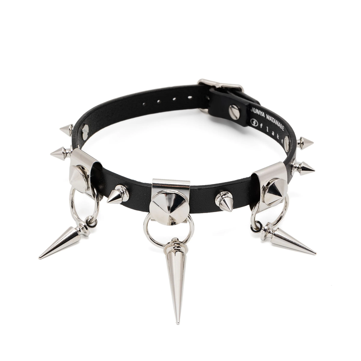 Junya_Watanabe_Leather_x_Studs_Chocker_Black