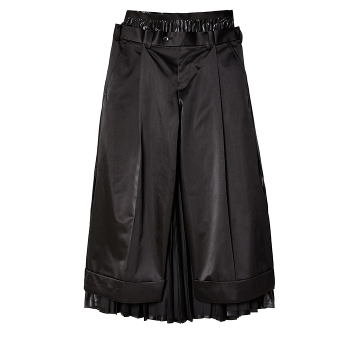 Junya_Watanabe_Nylon_Twill_Polyester_Satin_Pants_Black
