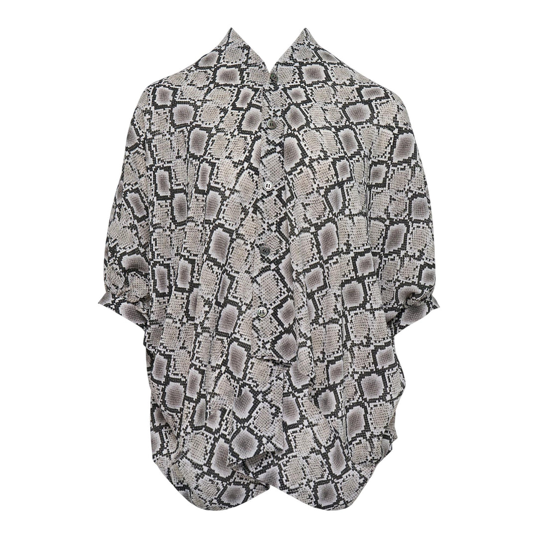 Club21 - Junya Watanabe - Polyester Georgette Python Top - BLOUSES - Black