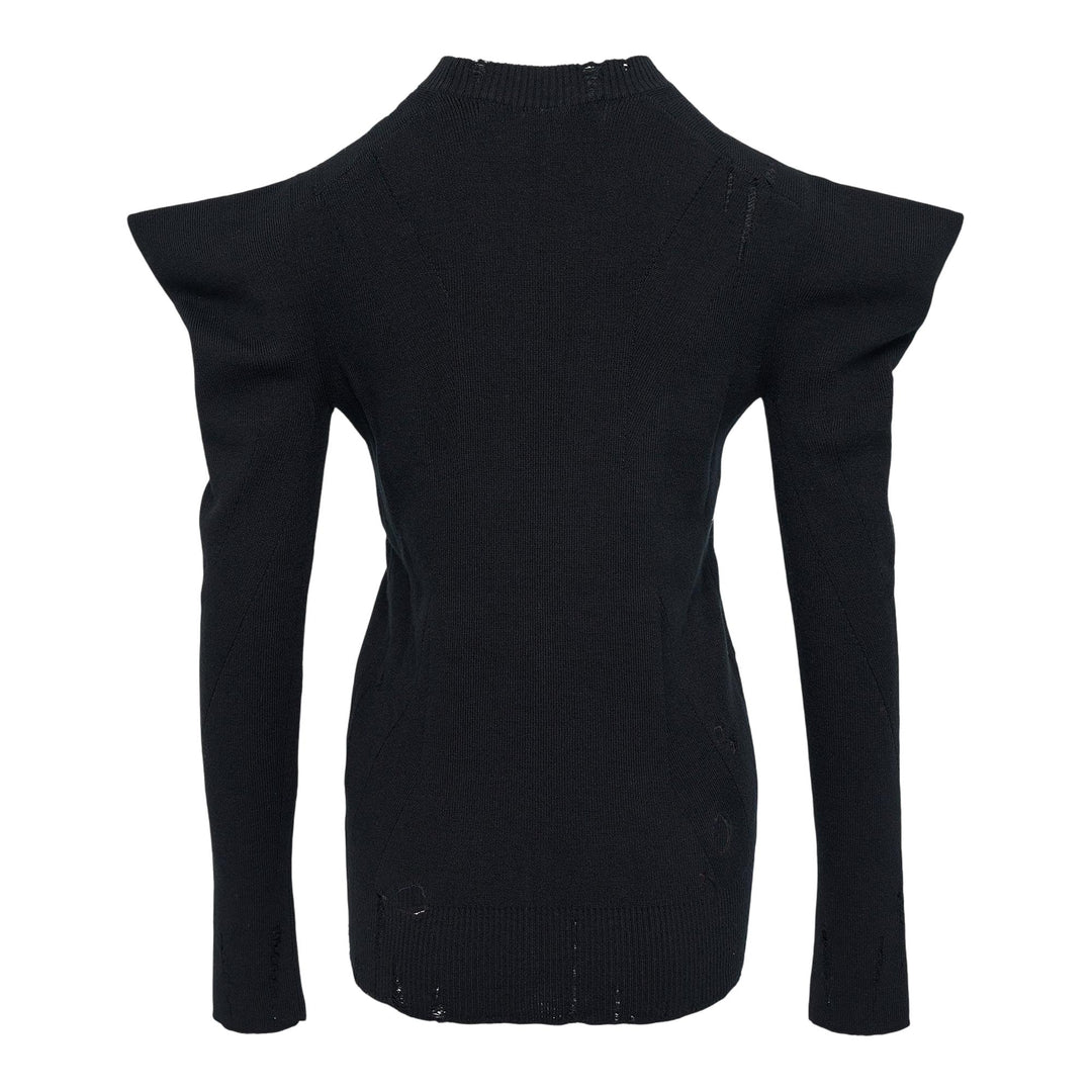 Club21 - Junya Watanabe - Worsted Wool Rib Knit Top - KNIT TOPS - Black