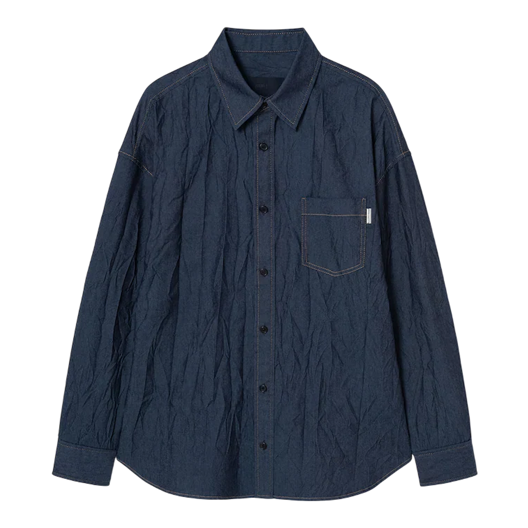Pocket Detailed Wrinkle Denim Shirt