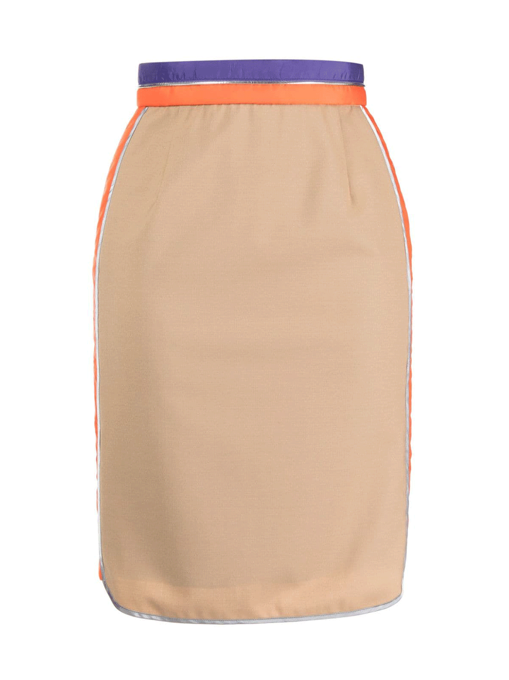 Kolor-Beige-Skirt-With-Orange-Stripe-Beige-1