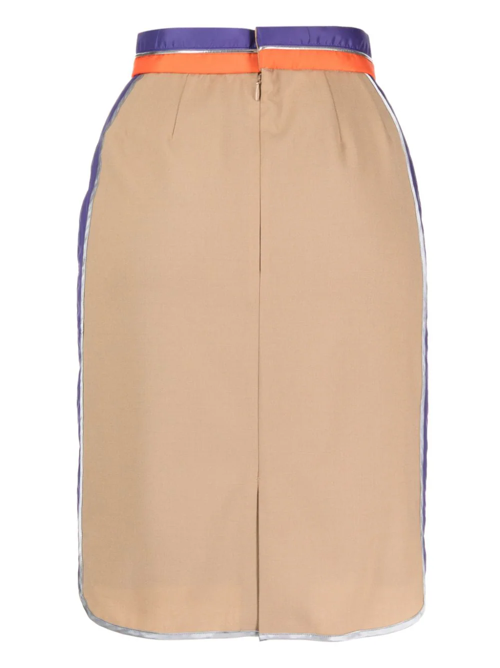 Kolor-Beige-Skirt-With-Orange-Stripe-Beige-2