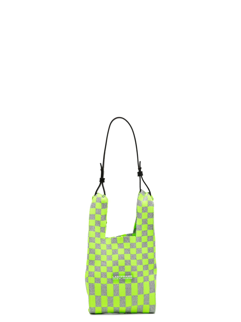 LASTFRAME Metallic Ichimatsu Market Bag Green 1