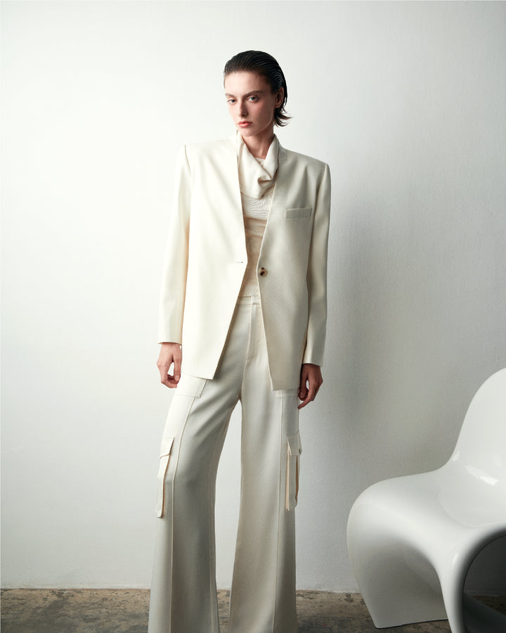 Celeste Crepe Acetate Cargo Pants