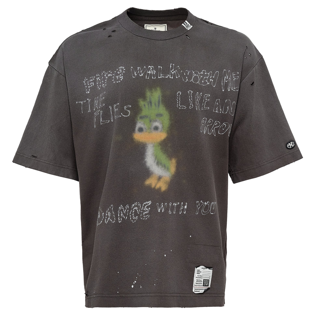MIHARA_YASUHIRO_Distressed_Tee_Black