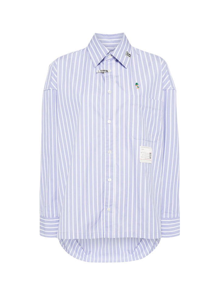 MIHARA_YASUHIRO_Duck_Embroidery_Stripe_Shirt-Blue