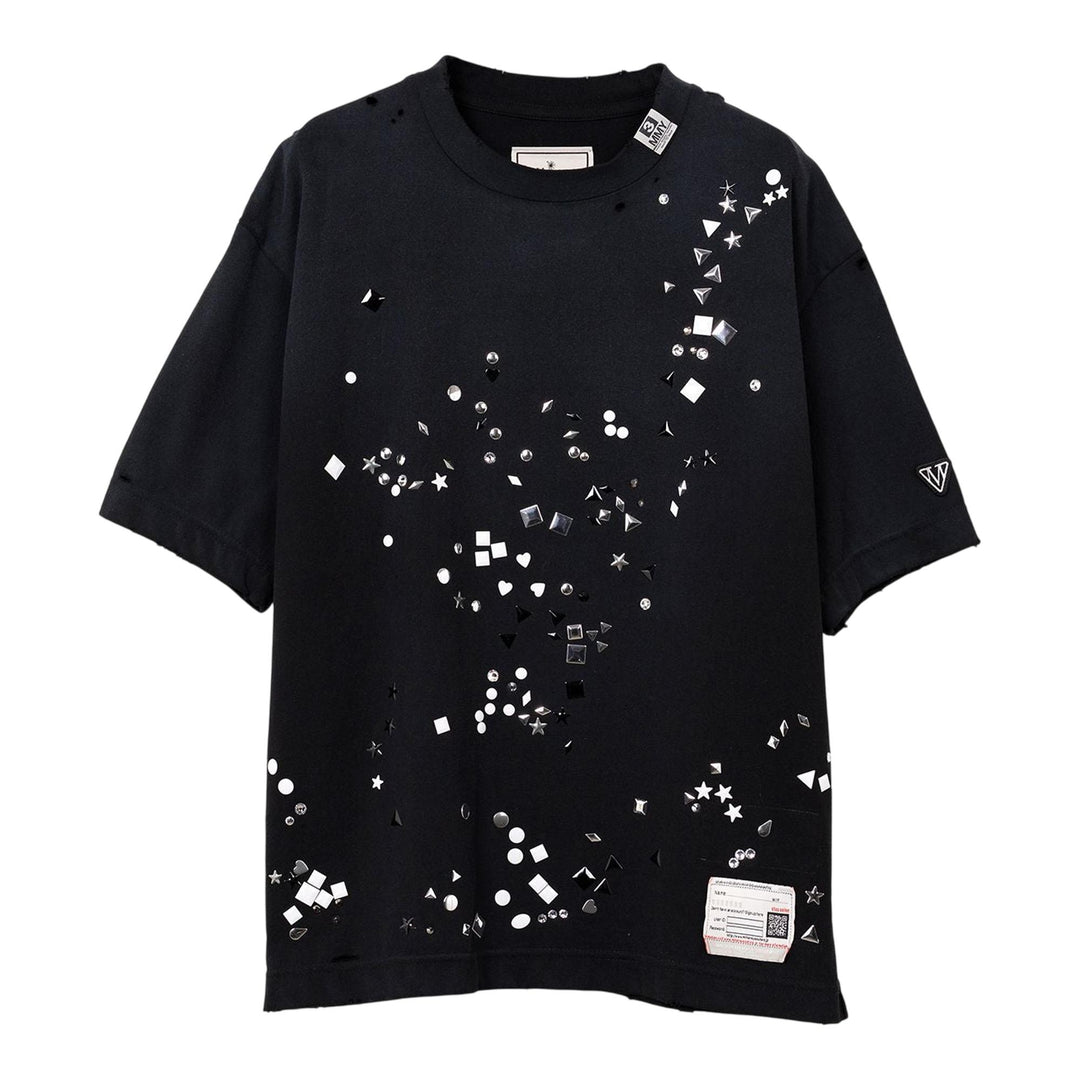 Club21 - MIHARA YASUHIRO - Embellished Distressed Tee - TEES - Black