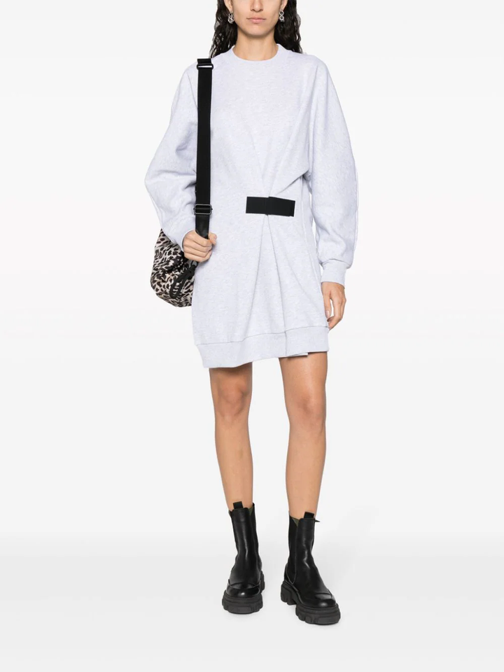 MSGM-Button-Detail-Mini-Dress-Grey-2