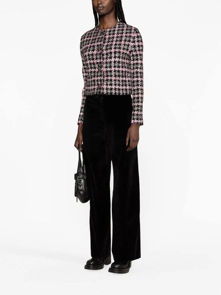 MSGM-Checkered-Button-Up-Jacket-Black-2