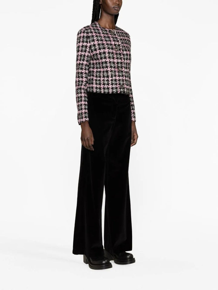MSGM-Checkered-Button-Up-Jacket-Black-4