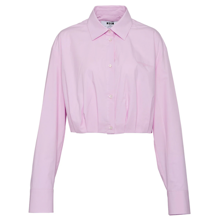 Cropped Shirt With Elastic Waist