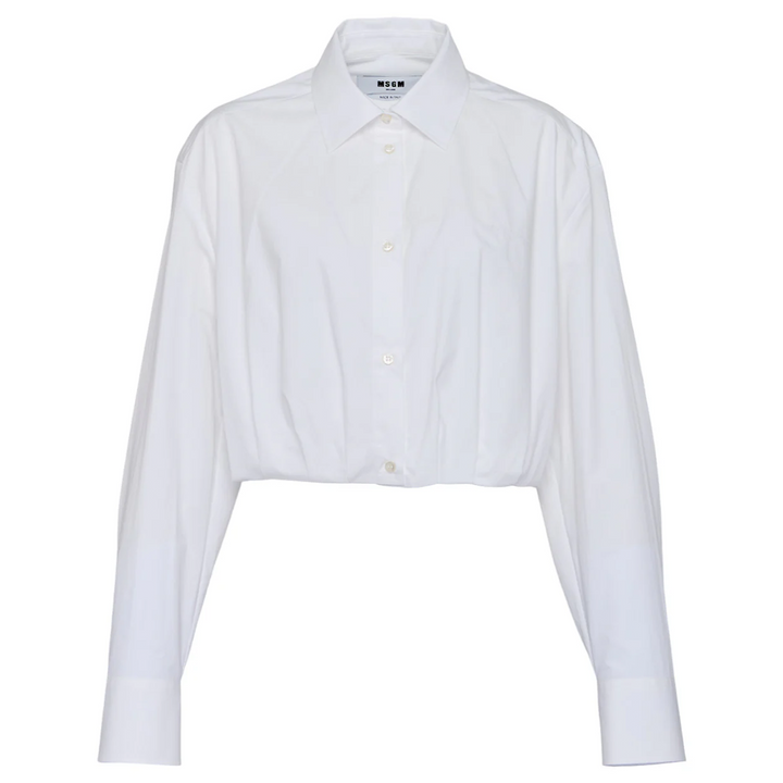 Cropped Shirt With Elastic Waist